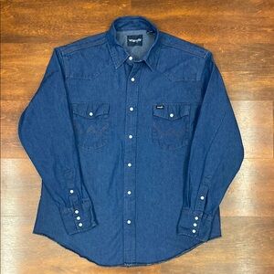 Wrangler Men's Blue Denim Shirt